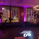 An indoor event setup for 60th birthday celebration