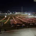 Chair setup in an open field