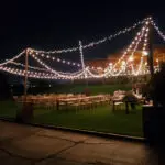 Wooden chairs in an open field