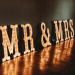 Mr & Mrs marquee letters