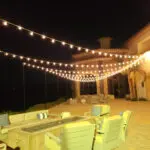 Event Lighting at Lake Las Vegas Sports Club featuring a patio adorned with beautiful string lights.