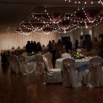 A room filled with tables and chairs at Paiute Las Vegas.