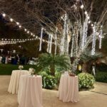 An elegant wedding reception at JW Marriott Las Vegas, adorned with captivating event lighting and beautifully arranged tables.