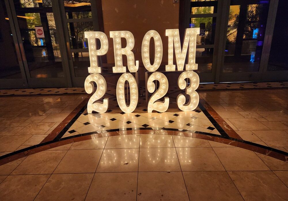 PROM 2023 marquee letters